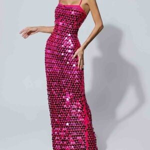 Sequin Pink Evening Dress